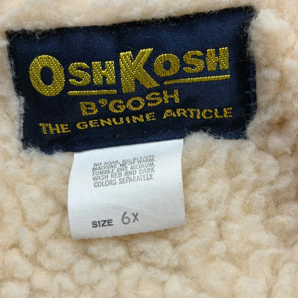 Vintage OshKosh Bgosh Purple Corduroy Sherpa Lined Hooded Jacket Girls 6X USA